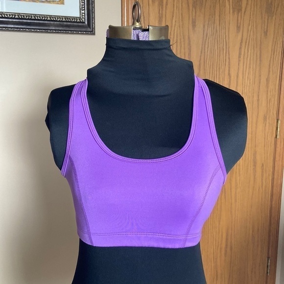 🦄 BCG Purple Racer Back Sports Bra Girls Medium - Picture 9 of 9